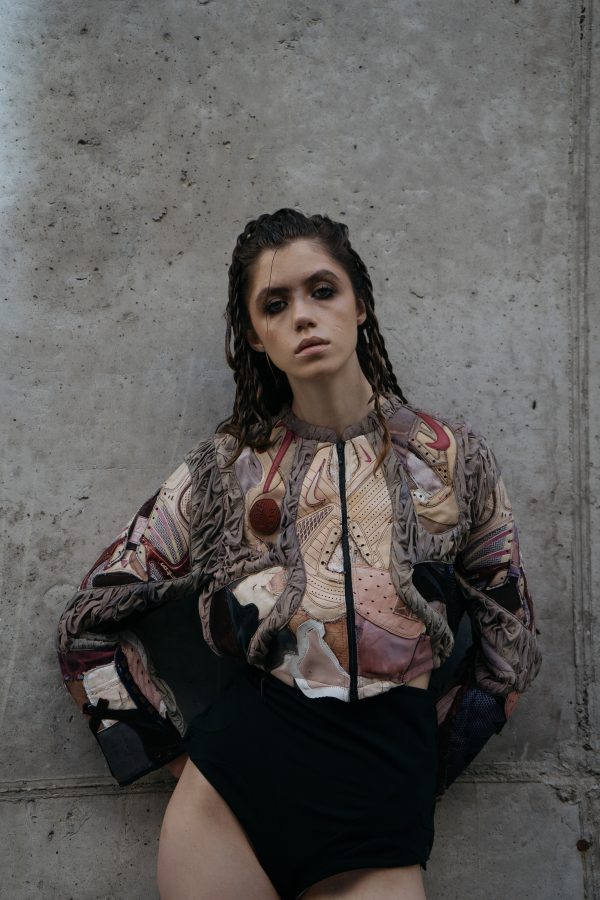 PLNGNS WOMEN'S LEATHER JACKET NYLON